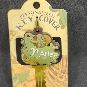 Aries  Personalized Key Cover with Leaf Design